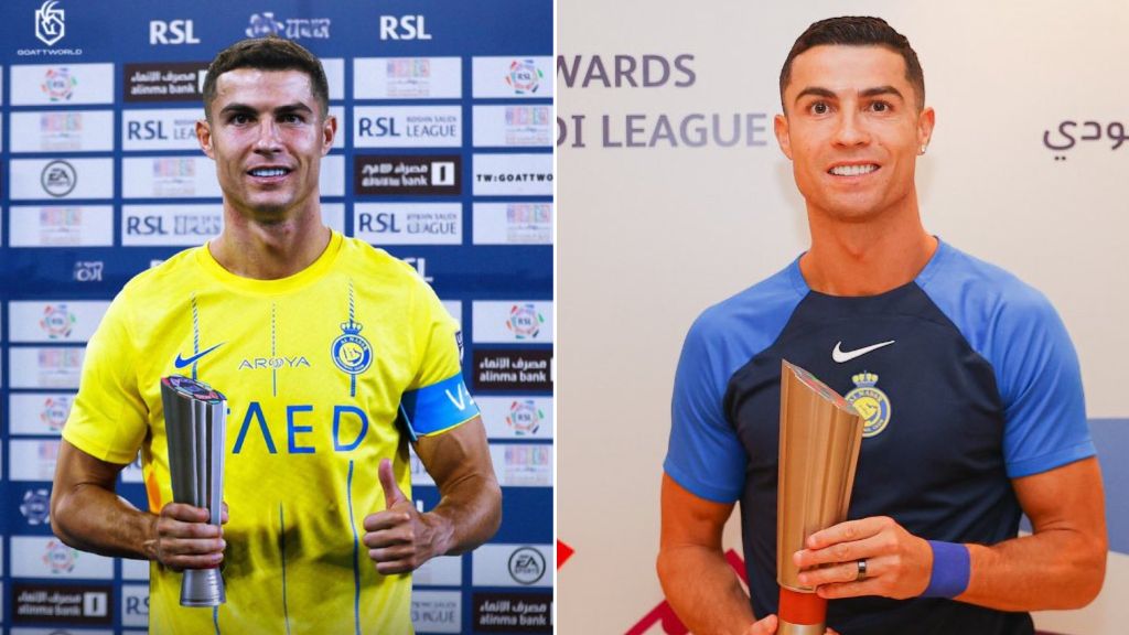 Ronaldo was named Player of the Month twice during his first year in Saudi Arabia, in February and September 2023 Ronaldo was named Player of the Month twice during his first year in Saudi Arabia, in February and September 2023