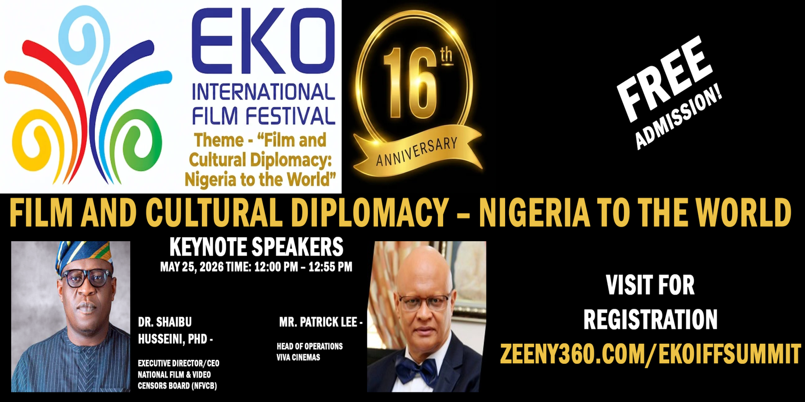 Film and Cultural Diplomacy: Nigeria to the World - Live Lecture by Dr. Shaibu Husseini And Mr. Patrick!